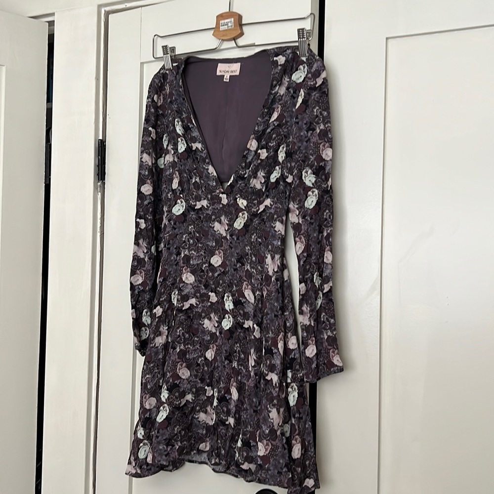 Sunday best Deep V open back purpose floral dress size 0
